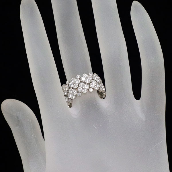 K18WG ダイヤモンド リング 3.35ct フルエタニティ フラワー