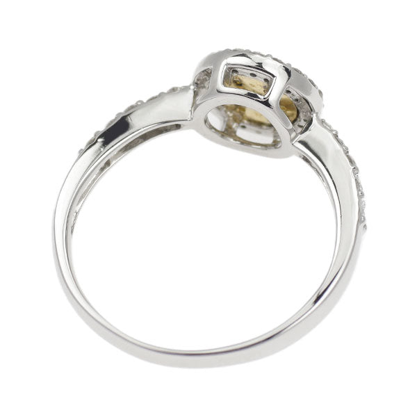 Pt900/ K18YG 天然イエローダイヤモンド リング 0.22ct D0.27ct