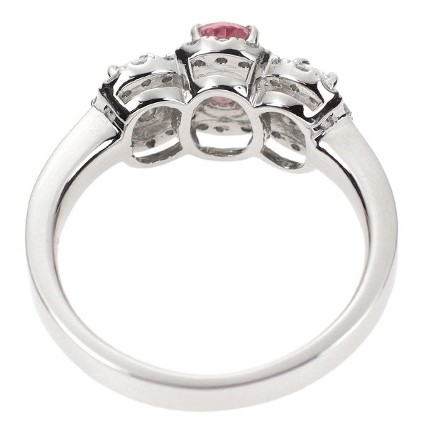 Pt950 非加熱 ピンク サファイア ダイヤモンド リング 0.559ct D0.62ct