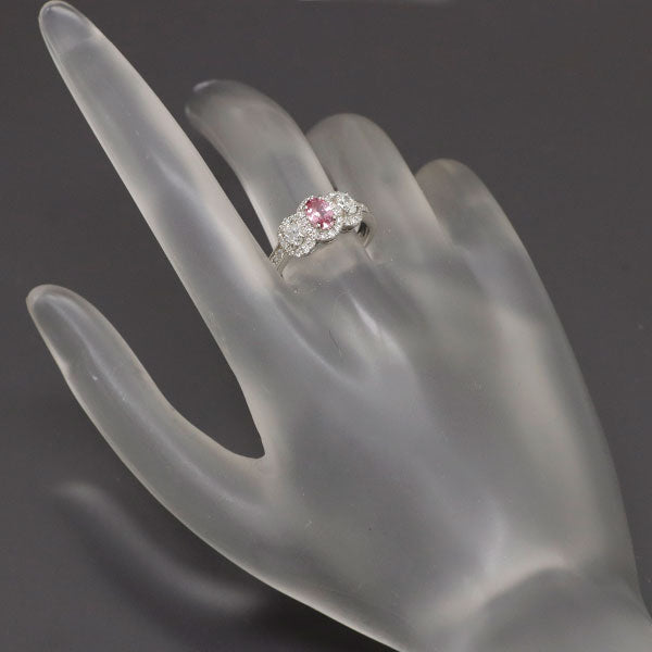 Pt950 非加熱 ピンク サファイア ダイヤモンド リング 0.559ct D0.62ct