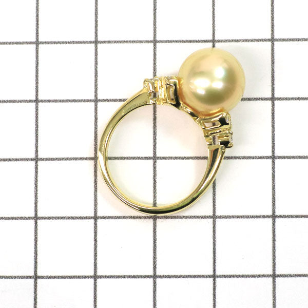 K18YG ゴールデン 真珠/パール ダイヤモンド リング 径約 11.5mm D0.13ct