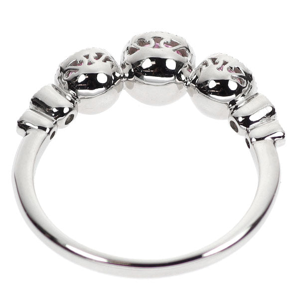 Pt950 ローズカット パパラチア サファイア ダイヤモンド クォーツ リング 0.82ct D0.09ct
