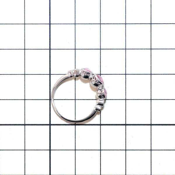 Pt950 ローズカット パパラチア サファイア ダイヤモンド クォーツ リング 0.82ct D0.09ct