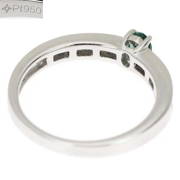 GSTV Pt950 パライバ トルマリン プリンセスカットダイヤモンド リング 0.20ct D0.30ct