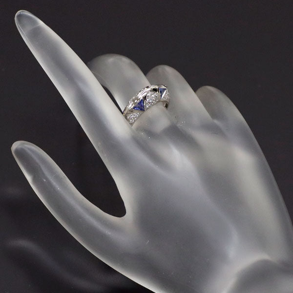 銀座ミワ/阪急 Pt900 グリーン トルマリン タンザナイト ダイヤモンド リング 0.69ct 0.76ct D0.38ct