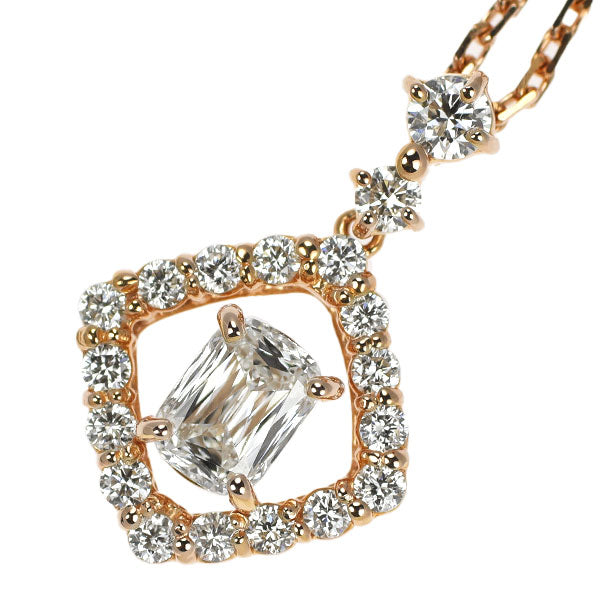 K18PG クリスカット ダイヤモンド ペンダントネックレス 0.581ct G VS1 D0.39ct