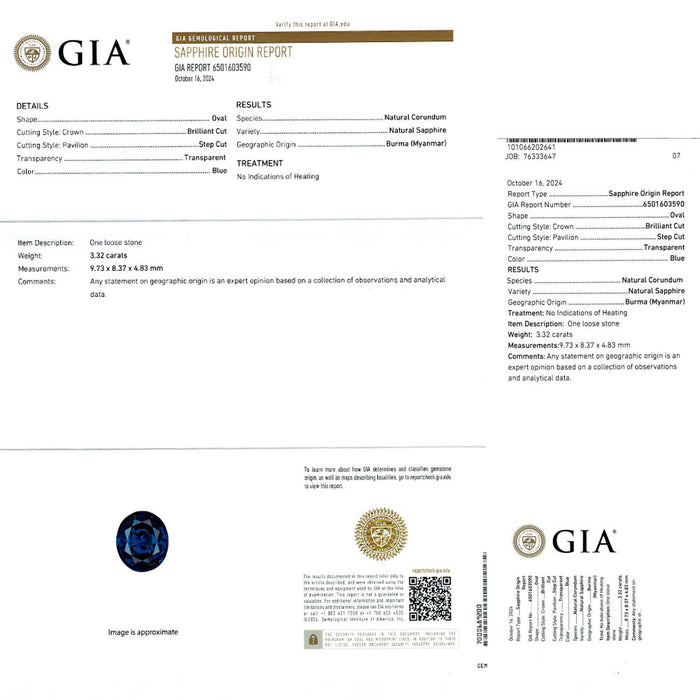 Pt900 ビルマ産 非加熱サファイア ダイヤモンド リング 3.32ct D1.33ct