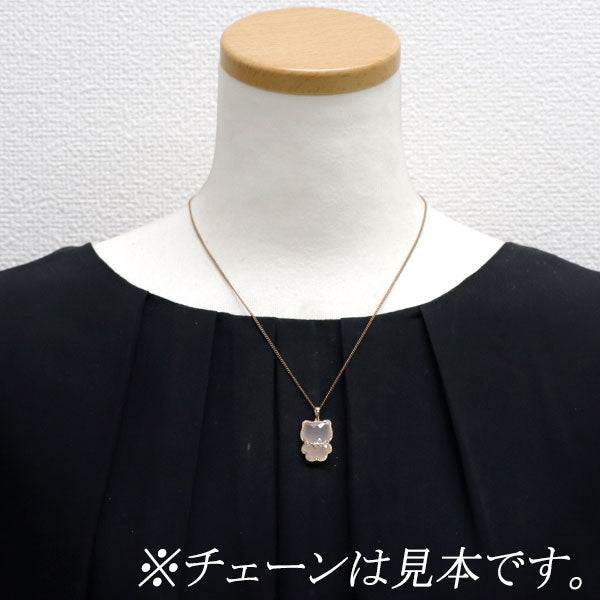 K18PG ローズクオーツ ダイヤモンド ペンダントトップ D0.28ct アニマル
