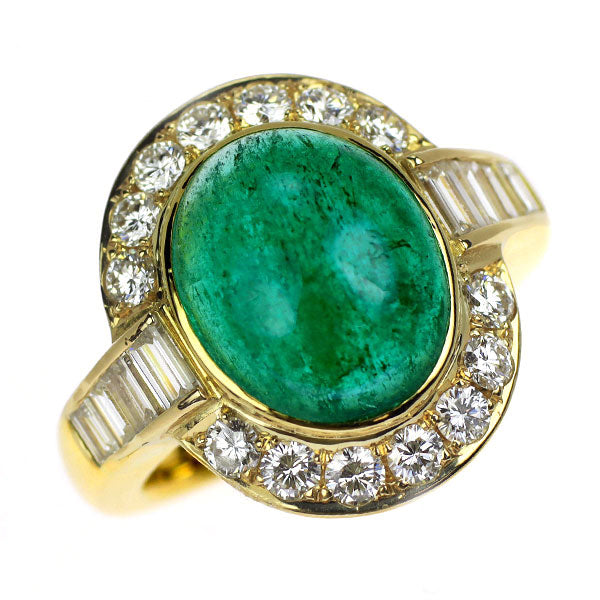 K18YG エメラルド ダイヤモンド リング 4.33ct D1.33ct