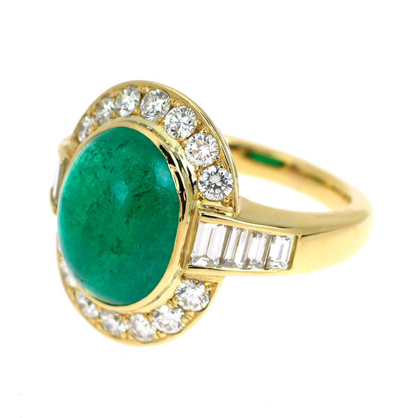 K18YG エメラルド ダイヤモンド リング 4.33ct D1.33ct