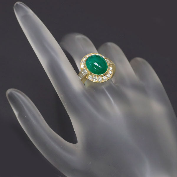K18YG エメラルド ダイヤモンド リング 4.33ct D1.33ct