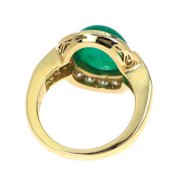 K18YG エメラルド ダイヤモンド リング 4.33ct D1.33ct