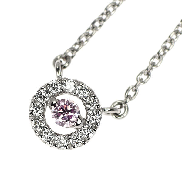スタージュエリー Pt950 天然ピンク ダイヤモンド ペンダントネックレス 0.045ct FLP SI1 D0.05ct