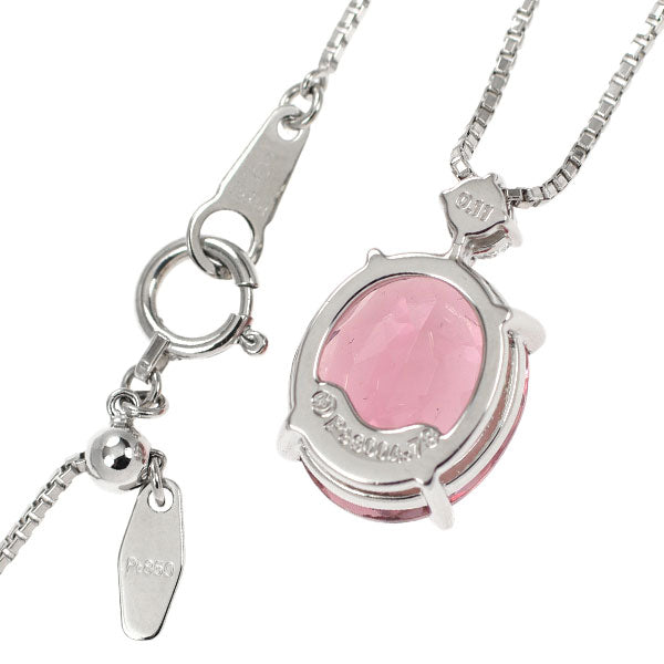 田崎真珠 Pt ピンクトルマリン ダイヤモンド ペンダントネックレス 4.78ct D0.11ct