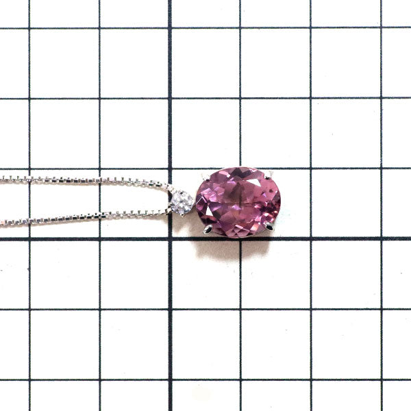 田崎真珠 Pt ピンクトルマリン ダイヤモンド ペンダントネックレス 4.78ct D0.11ct