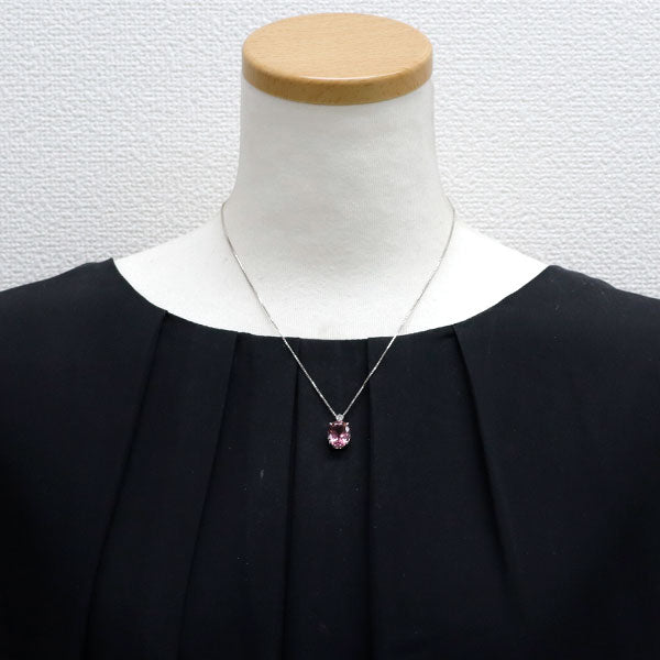 田崎真珠 Pt ピンクトルマリン ダイヤモンド ペンダントネックレス 4.78ct D0.11ct