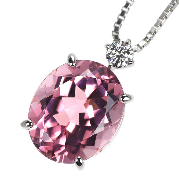 田崎真珠 Pt ピンクトルマリン ダイヤモンド ペンダントネックレス 4.78ct D0.11ct
