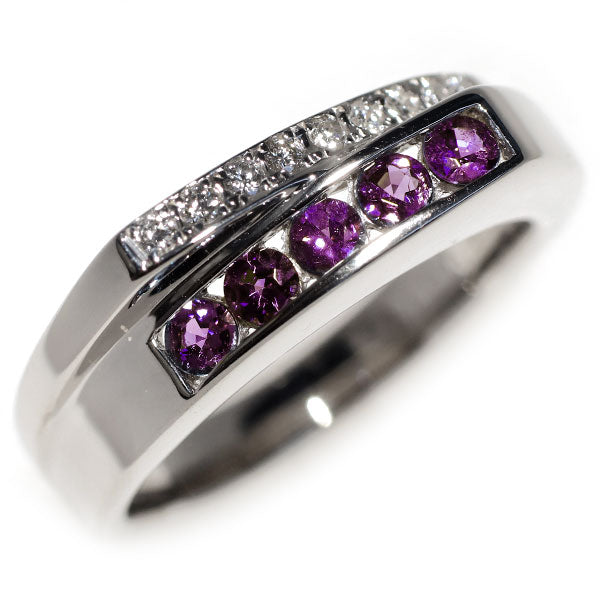 希少 Pt900 アレキサンドライト ダイヤモンド リング 0.34ct D0.10ct