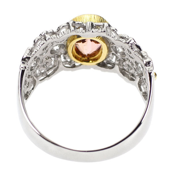 Pt900/K18YG インペリアルトパーズ ダイヤモンド リング 1.69ct D0.36ct