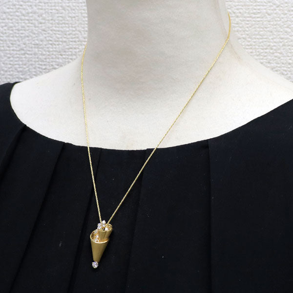 ラッセル K18YG ダイヤモンド ペンダントネックレス 0.23ct D0.53ct