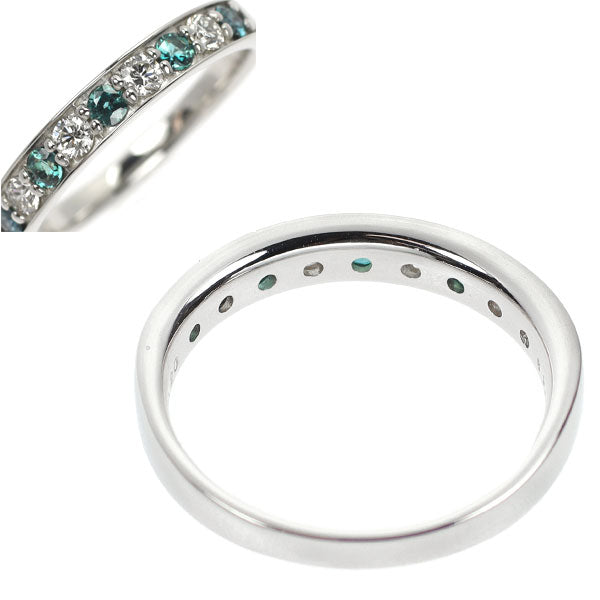 希少 Pt900 アレキサンドライト ダイヤモンド リング 0.30ct D0.20ct ハーフエタニティ