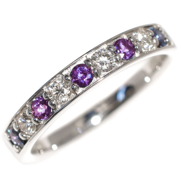 希少 Pt900 アレキサンドライト ダイヤモンド リング 0.30ct D0.20ct ハーフエタニティ