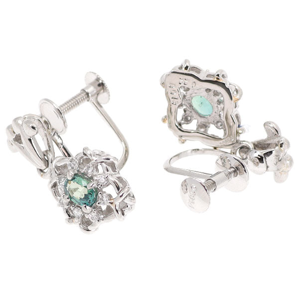 希少 Pt900/Pt850 アレキサンドライト ダイヤモンド イヤリング 0.44ct D0.26ct