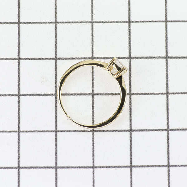 K18YG エメラルドカット ダイヤモンド リング 0.603ct E VS1 D0.05ct