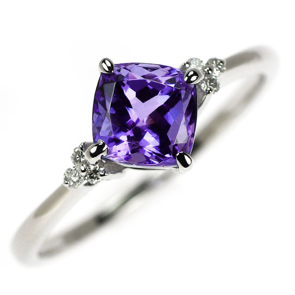 K18WG タンザナイト ダイヤモンド リング 1.00ct D0.04ct