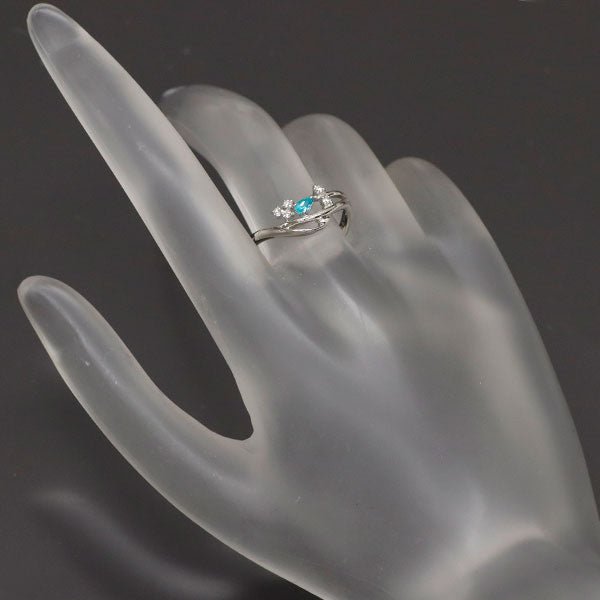Pt900 ブラジル産 パライバトルマリン ダイヤモンド リング 0.09ct D0.07ct