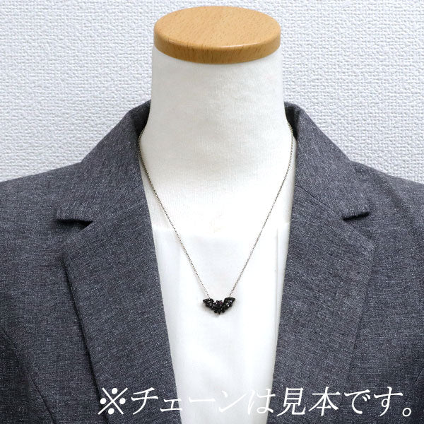 ブラックコーティング/ K18WG ブラックダイヤモンド ルビー ペンダントトップ BD0.30ct R0.02ct コウモリ