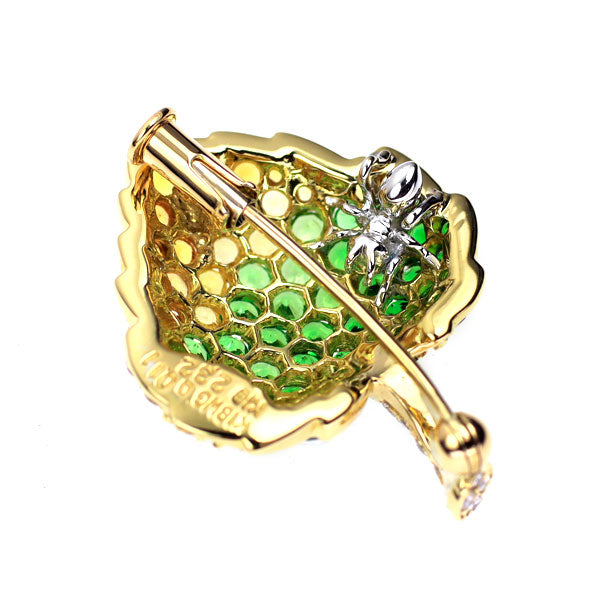 K18YG/WG グロッシュラーライトガーネット ダイヤモンド ペンダントトップ 2.32ct D0.11ct