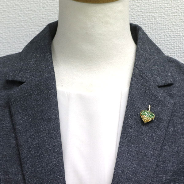 K18YG/WG グロッシュラーライトガーネット ダイヤモンド ペンダントトップ 2.32ct D0.11ct