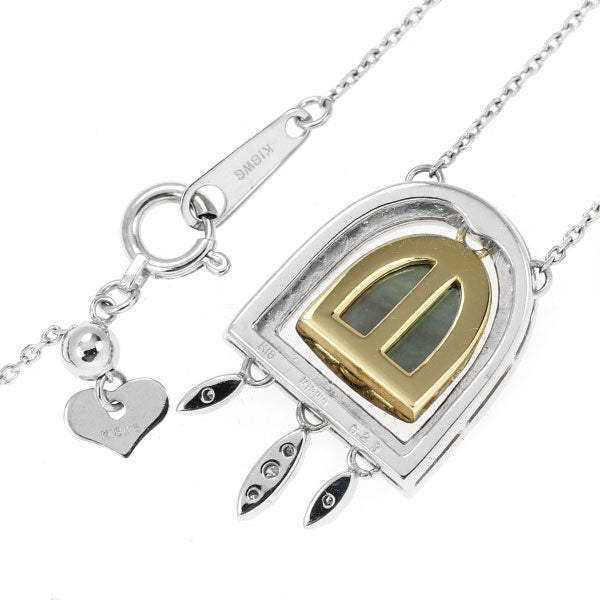 K18YG/WG シェル ダイヤモンド ネックレス 0.29ct ピクウェ フラワー