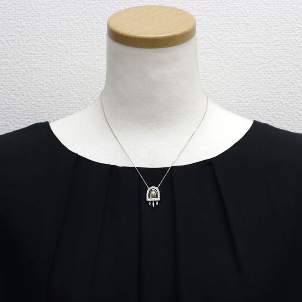 K18YG/WG シェル ダイヤモンド ネックレス 0.29ct ピクウェ フラワー