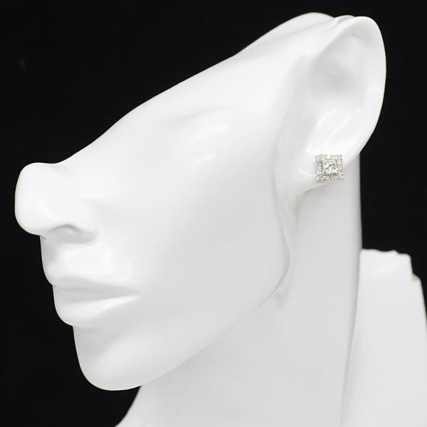新品 Pt900/ Pt950 プリンセスカット ダイヤモンド ピアス 0.936ct E/F VVS2/VS1 D0.44ct 【エスコレ】