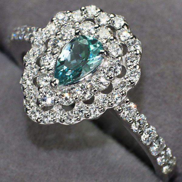 新品 Pt950 タンザニア産ラグーンカラーコーネルピン ダイヤモンド リング 0.301ct D0.56ct【エスコレ】希少宝石品質