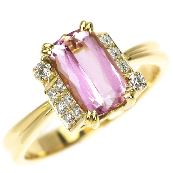 田崎真珠 K18YG インペリアルトパーズ ダイヤモンド リング 1.71ct D0.18ct