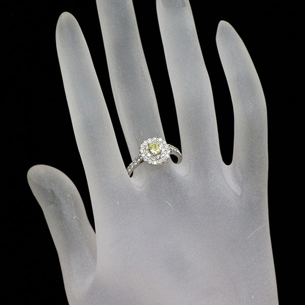 Pt950 ダイヤモンド リング 0.354ct FIY SI2 D0.70ct