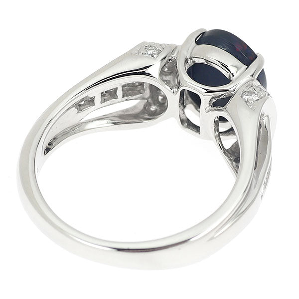 Pt900 ブラックオパール ダイヤモンド リング 1.23ct D0.34ct