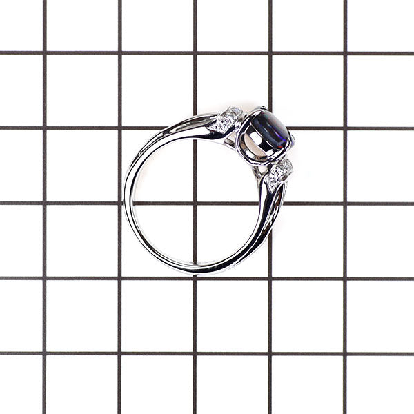 Pt900 ブラックオパール ダイヤモンド リング 1.23ct D0.34ct