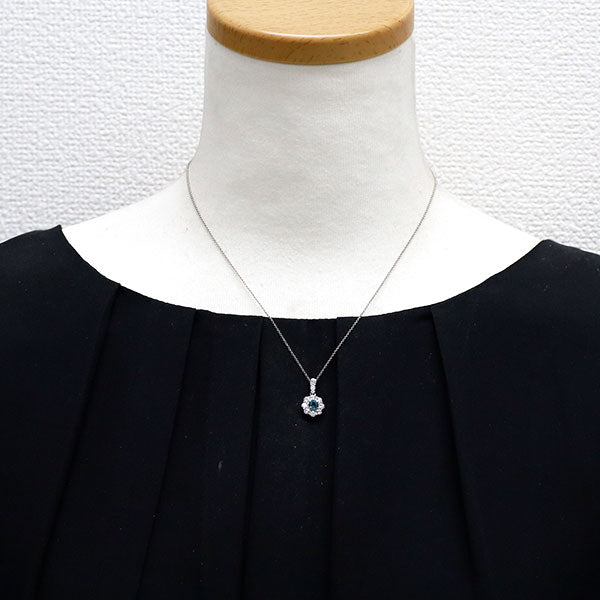 希少 Pt アレキサンドライト ダイヤモンド ペンダントネックレス 0.33ct D0.58ct
