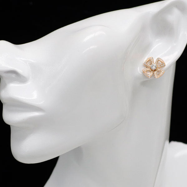 ブルガリ K18PG ダイヤモンド ピアス フィオレヴァー 《セルビー銀座店》【中古】