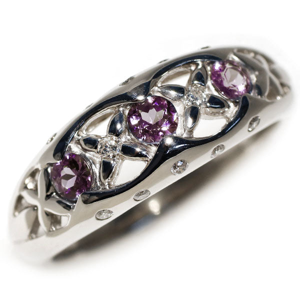 希少 Pt900 アレキサンドライト ダイヤモンド リング 0.35ct D0.10ct