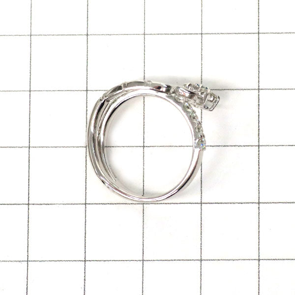 K18WG パライバトルマリン ダイヤモンド リング 0.03ct D0.51ct フラワー