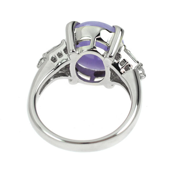 Pt900 ラベンダー翡翠 ダイヤモンド リング 5.57ct D0.44ct