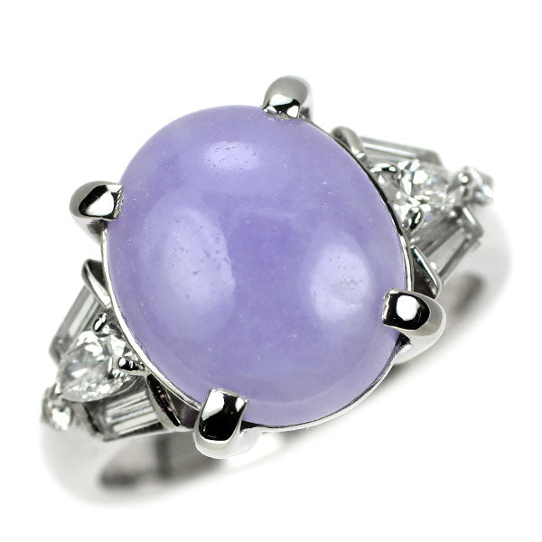 Pt900 ラベンダー翡翠 ダイヤモンド リング 5.57ct D0.44ct