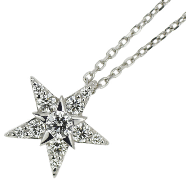 スタージュエリー K18WG ダイヤモンド ペンダントネックレス 0.16ct STAR of STARS