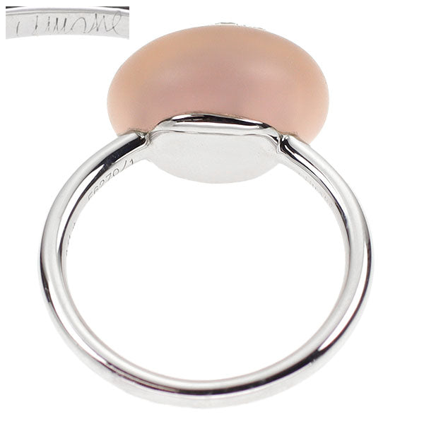 Umane/ユマーヌ K18WG ローズクオーツ ダイヤモンド リング D0.61ct