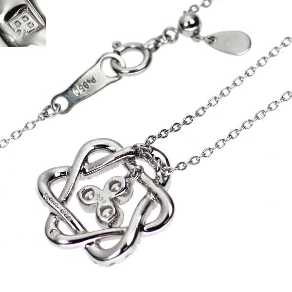 ブルーリバー Pt900/ Pt850 ダイヤモンド  ペンダントネックレス 0.33ct D0.24ct